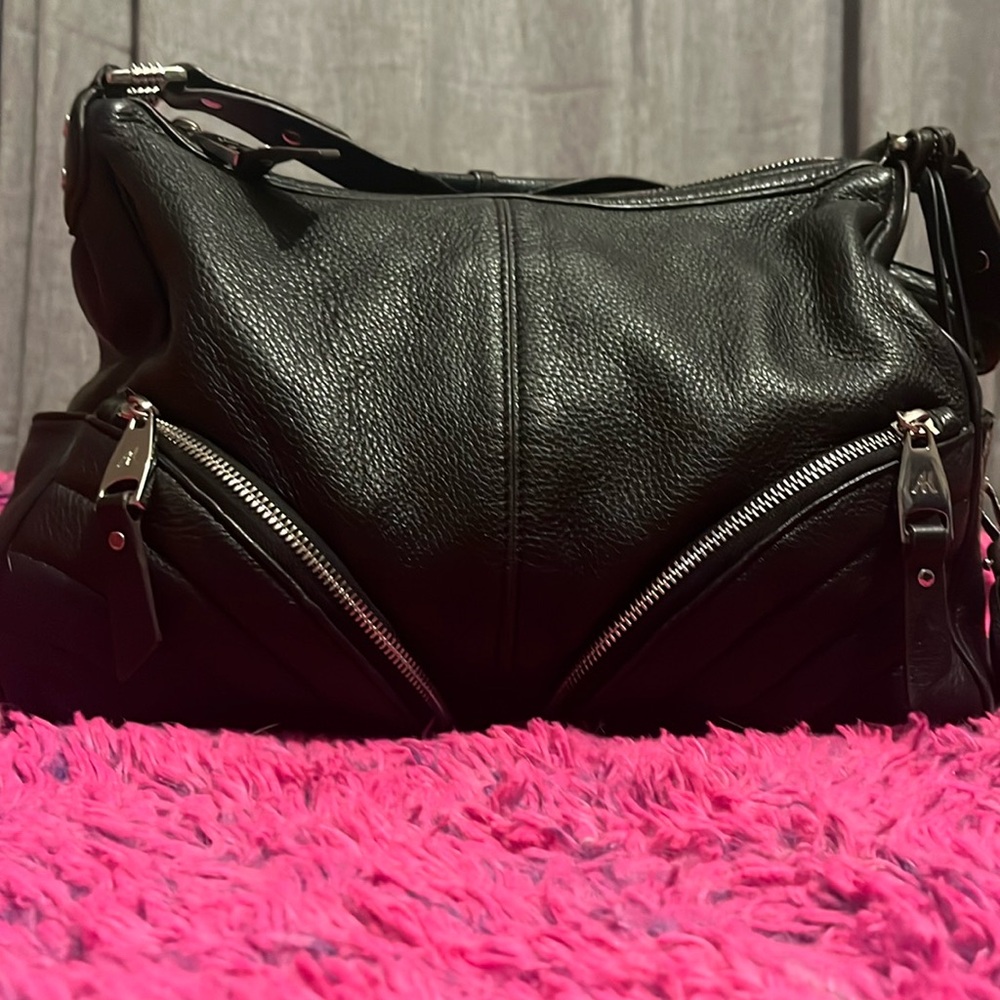 Aimee Kestenberg black leather shoulder bag
